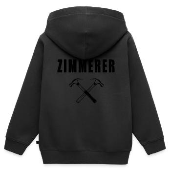 Zimmerer - Kinder Premium Organic Zip Hoodie - Schwarz - Hinten - AI Model Kid Male (0cm)