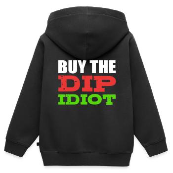 Kaufen Sie den Dip Witziger Mann Geschenk - Kinder Premium Organic Zip Hoodie - Schwarz - Hinten - AI Model Kid Male (0cm)