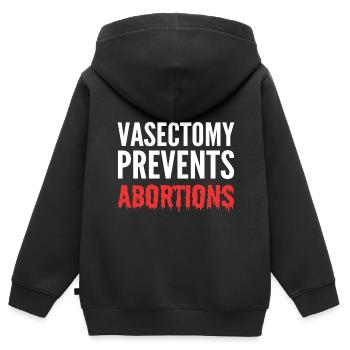 Vasectomy prevents abortions anti-abortion - Kids Premium Organic Zip-up Hoodie - black - Back - AI Model Kid Male (0cm)