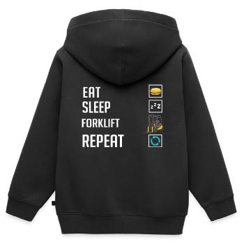 Conducteur de chariot élévateur Élévateur - Sweat Premium à capuche zippé enfant bio - noir - Dos - AI Model Kid Male (0cm)
