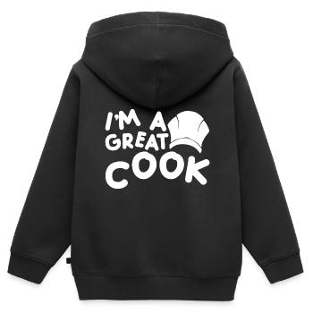I'm A Great Cook 2 - Kinder Premium Organic Zip Hoodie - Schwarz - Hinten - AI Model Kid Male (0cm)