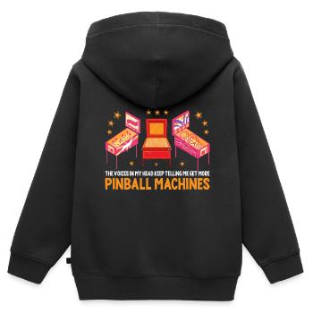Vintage Pinball Machine Retro Arcade Spiel Liebhab - Kinder Premium Organic Zip Hoodie - Schwarz - Hinten - AI Model Kid Male (0cm)
