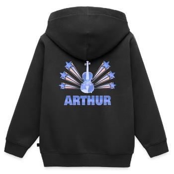 Gift for Arthur - Kids Premium Organic Zip-up Hoodie - black - Back - AI Model Kid Male (0cm)