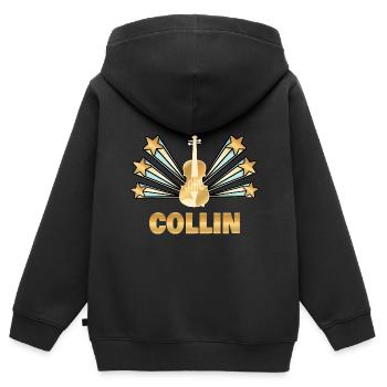Musikinstrument Collin - Kinder Premium Organic Zip Hoodie - Schwarz - Hinten - AI Model Kid Male (0cm)
