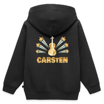 Musikinstrument Carsten - Kinder Premium Organic Zip Hoodie - Schwarz - Hinten - AI Model Kid Male (0cm)
