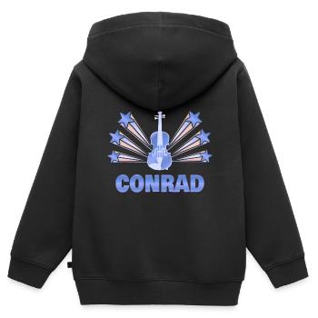 Musikinstrument Conrad - Kinder Premium Organic Zip Hoodie - Schwarz - Hinten - AI Model Kid Male (0cm)