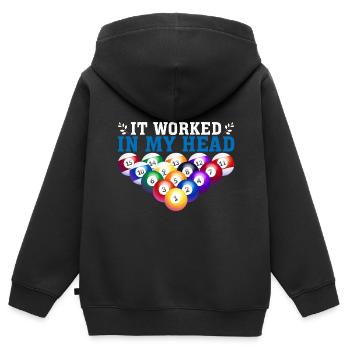 Cela a fonctionné dans ma tête 3 - Sweat Premium à capuche zippé enfant bio - noir - Dos - AI Model Kid Male (0cm)
