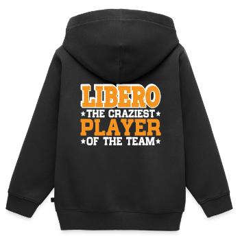 Libero, The Craziest Player Of The Team 3 - Kinder Premium Organic Zip Hoodie - Schwarz - Hinten - AI Model Kid Male (0cm)