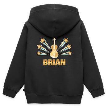 Musikinstrument Brian - Kinder Premium Organic Zip Hoodie - Schwarz - Hinten - AI Model Kid Male (0cm)