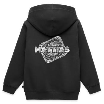 Sternenstaub Mattias - Kinder Premium Organic Zip Hoodie - Schwarz - Hinten - AI Model Kid Male (0cm)