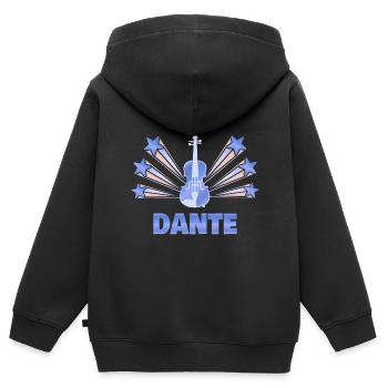 Dante als Musikinstrument - Kinder Premium Organic Zip Hoodie - Schwarz - Hinten - AI Model Kid Male (0cm)