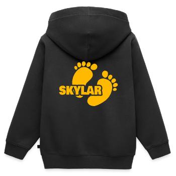 Geburt Skylar - Kinder Premium Organic Zip Hoodie - Schwarz - Hinten - AI Model Kid Male (0cm)