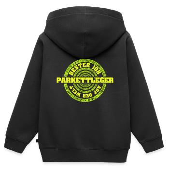 Parquet layers - Kids Premium Organic Zip-up Hoodie - black - Back - AI Model Kid Male (0cm)