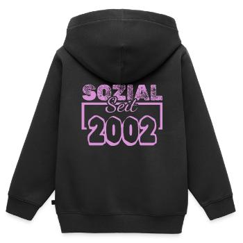 seit 2002 - Kinder Premium Organic Zip Hoodie - Schwarz - Hinten - AI Model Kid Male (0cm)
