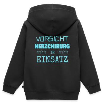 Herzchirurg als Berufung - Kinder Premium Organic Zip Hoodie - Schwarz - Hinten - AI Model Kid Male (0cm)