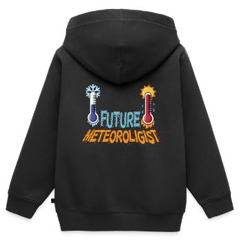 Futur étudiant météorologue météorologue. Poison - Sweat Premium à capuche zippé enfant bio - noir - Dos - AI Model Kid Male (0cm)