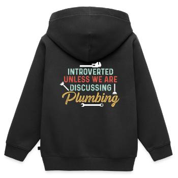 Introvertierte Introvertiert Geschenk - Kinder Premium Organic Zip Hoodie - Schwarz - Hinten - AI Model Kid Male (0cm)