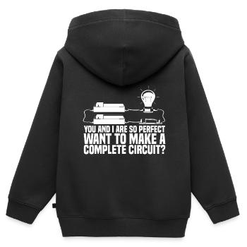 Elektriker Elektrotechniker Elektroniker - Kinder Premium Organic Zip Hoodie - Schwarz - Hinten - AI Model Kid Male (0cm)