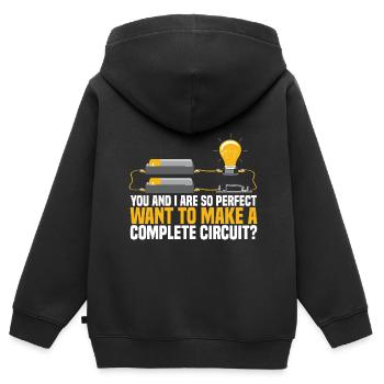 Elektriker Elektrotechniker Elektroniker - Kinder Premium Organic Zip Hoodie - Schwarz - Hinten - AI Model Kid Male (0cm)