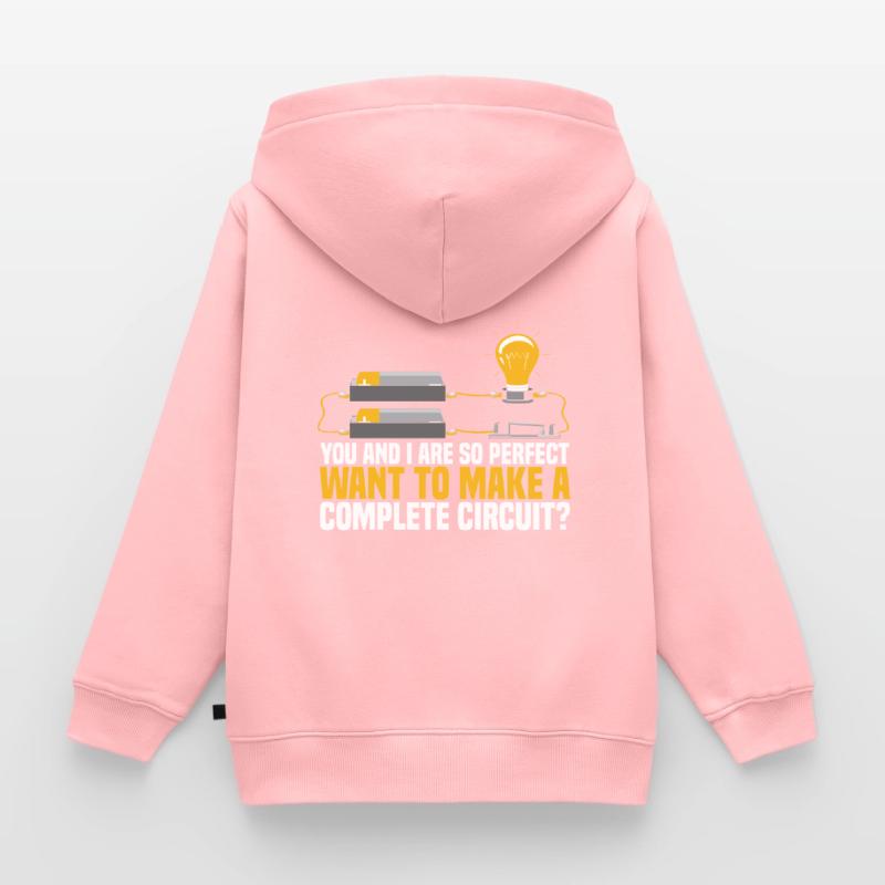 Electrician Electrical Engineer Electronics Technician Kids Premium Organic Zip-up Hoodie