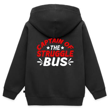Captain Of The Struggle Bus 10 - Kids Premium Organic Zip-up Hoodie - black - Back - AI Model Kid Male (0cm)