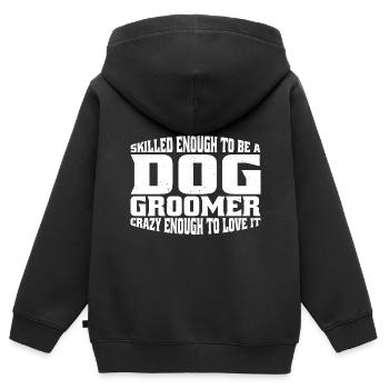 Skilled Enough To Be A Dog Groomer 4 - Kinder Premium Organic Zip Hoodie - Schwarz - Hinten - AI Model Kid Male (0cm)