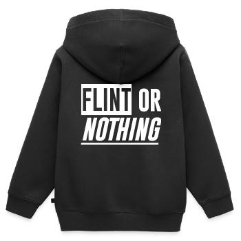Flint Or Nothing 4 - Kinder Premium Organic Zip Hoodie - Schwarz - Hinten - AI Model Kid Male (0cm)