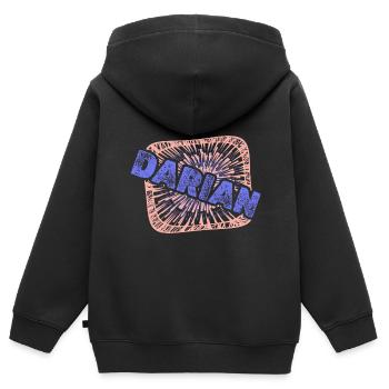 Kollege Darian - Kinder Premium Organic Zip Hoodie - Schwarz - Hinten - AI Model Kid Male (0cm)