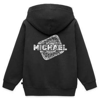 Stardust Michael - Kids Premium Organic Zip-up Hoodie - black - Back - AI Model Kid Male (0cm)