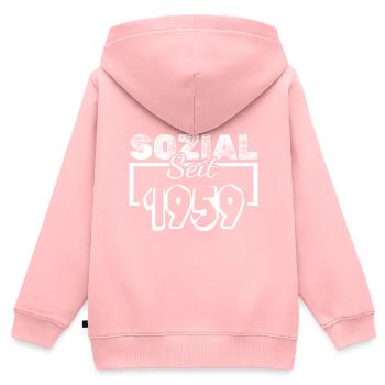 since 1959 - Kids Premium Organic Zip-up Hoodie - rose - Back - AI Model Kid Female (0cm)