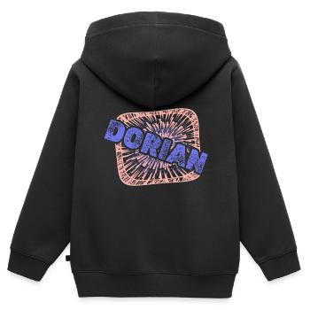 Dorian als Kollege - Kinder Premium Organic Zip Hoodie - Schwarz - Hinten - AI Model Kid Male (0cm)