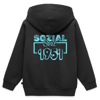 Sozialarbeiter 1951 - Kinder Premium Organic Zip Hoodie - Schwarz - Hinten - AI Model Kid Male (0cm)