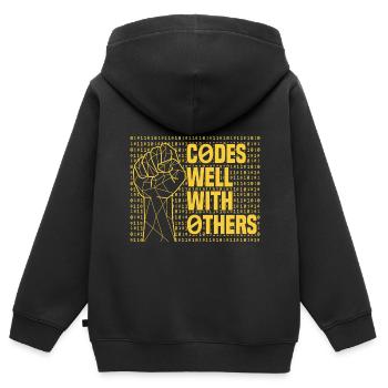 Programmierer Coder Software Entwickler - Kinder Premium Organic Zip Hoodie - Schwarz - Hinten - AI Model Kid Male (0cm)