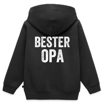 Bester Opa - Kinder Premium Organic Zip Hoodie - Schwarz - Hinten - AI Model Kid Male (0cm)