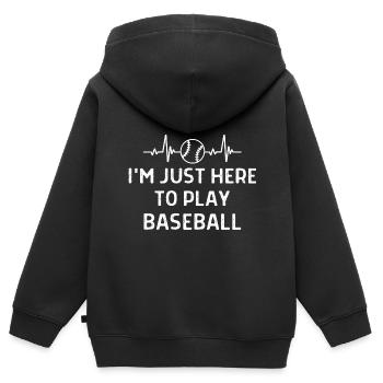 Baseball Spieler Baseball Sprüche Geschenk - Kinder Premium Organic Zip Hoodie - Schwarz - Hinten - AI Model Kid Male (0cm)