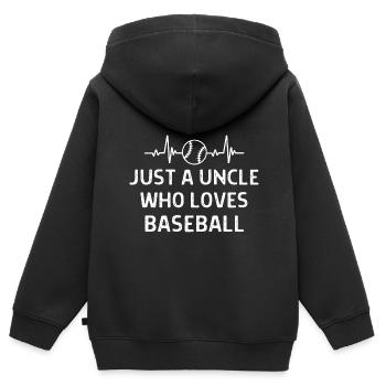 Baseball Spieler Baseball Sprüche Geschenk - Kinder Premium Organic Zip Hoodie - Schwarz - Hinten - AI Model Kid Male (0cm)