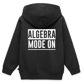 Algebra Mode On - Kinder Premium Organic Zip Hoodie - Schwarz - Hinten - AI Model Kid Male (0cm)