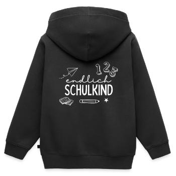 Schulkind 2024 Einhorn 1. Klasse Herz Einschulung - Kinder Premium Organic Zip Hoodie - Schwarz - Hinten - AI Model Kid Male (0cm)