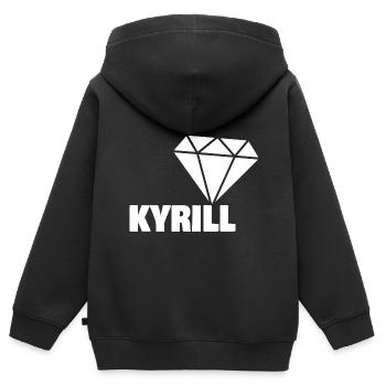 Noble Cyril - Kids Premium Organic Zip-up Hoodie - black - Back - AI Model Kid Male (0cm)