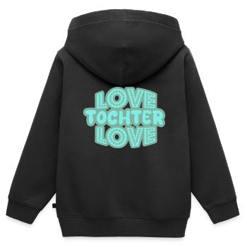 Dire Fille - Sweat Premium à capuche zippé enfant bio - noir - Dos - AI Model Kid Male (0cm)