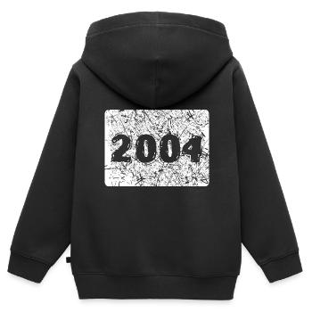 Zahl 2004 - Kinder Premium Organic Zip Hoodie - Schwarz - Hinten - AI Model Kid Male (0cm)