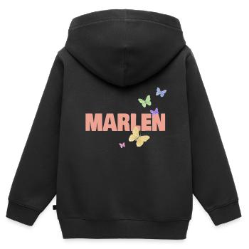 Marlen as Marlen - Kids Premium Organic Zip-up Hoodie - black - Back - AI Model Kid Male (0cm)