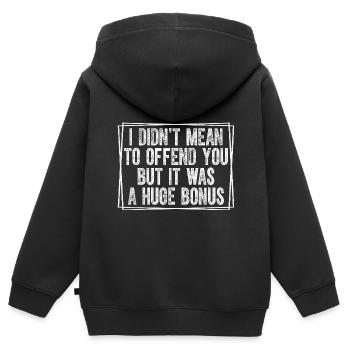 Ich wollte dich nicht beleidigen, aber es war ein riesiger - Kinder Premium Organic Zip Hoodie - Schwarz - Hinten - AI Model Kid Male (0cm)