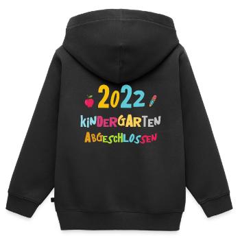 2022 Kindergarten Abgeschlossen Einschulung Kinder - Kinder Premium Organic Zip Hoodie - Schwarz - Hinten - AI Model Kid Male (0cm)