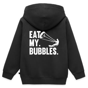 Kitesurfen Kiteboarding Kite Kiten - Kinder Premium Organic Zip Hoodie - Schwarz - Hinten - AI Model Kid Male (0cm)