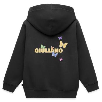 giuliano - Kinder Premium Organic Zip Hoodie - Schwarz - Hinten - AI Model Kid Male (0cm)