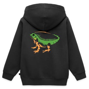 Reptile Iguana Pet Lovers Poison - Kids Premium Organic Zip-up Hoodie - black - Back - AI Model Kid Male (0cm)