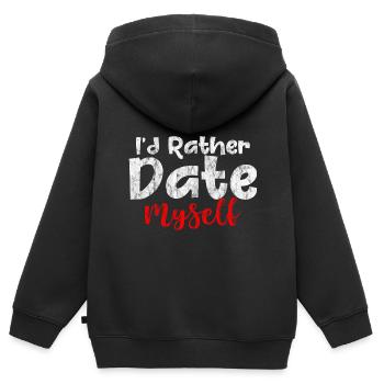 I'd Rather Date Myself 3 - Kinder Premium Organic Zip Hoodie - Schwarz - Hinten - AI Model Kid Male (0cm)