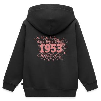 Retro 1953 - Kinder Premium Organic Zip Hoodie - Schwarz - Hinten - AI Model Kid Male (0cm)