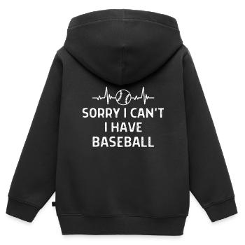 Baseball Spieler Baseball Sprüche Geschenk - Kinder Premium Organic Zip Hoodie - Schwarz - Hinten - AI Model Kid Male (0cm)